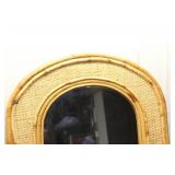 Vintage Bamboo Framed Arch Top Mirror