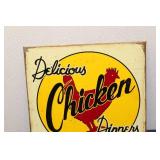 Vintage Metal Chicken Dinner Sign