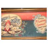 Framed Tabasco Brand Oysters Vintage Advertisement