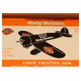 Harley-Davidson Die-Cast Metal Coin Bank - 1929 Travel Air Model 