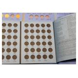 Vintage Lincoln Head Cent and Kennedy Half Dollar Coin Collection in Whitman Folders