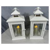 2 Luminara Flameless Candles with Lanterns