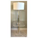 Mid Century Lucite Floor Lamp with Table