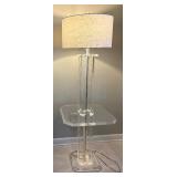 Mid Century Lucite Floor Lamp with Table