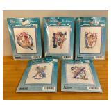 Five New Janlynn Cherub Letter Needlepoint Kits