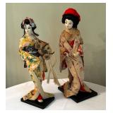 Two Vintage Japanese Geisha Dolls