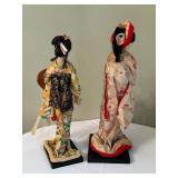 Two Vintage Japanese Geisha Dolls