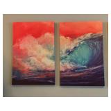 Three Piece Wave Canvas Print