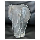 Mats Jonasson Sweden 28% Lead Crystal Elephant Art Glass