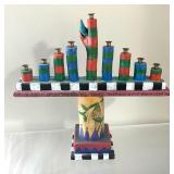 Artisan Crafted Wooden Menorah