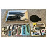 Large Lot 7+ Pounds of HO Gauge Model Train Track and Accessories (many NIB), power pack, switch, turntable, and more!