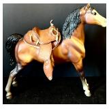 Vintage Toy Plastic Horse and Saddle