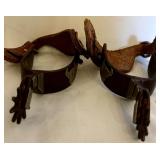 Pair of Vintage Leather and Metal Spurs