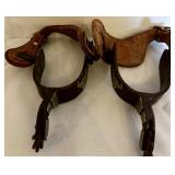 Pair of Vintage Leather and Metal Spurs