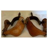 Pair of Vintage Leather and Metal Spurs