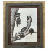 Guy Joseph Coheleach Signed Print, Raccoons From the North