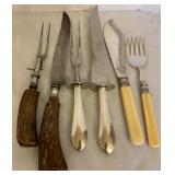 Variety of Vintage Kitchen Carving Utensils