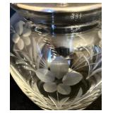 Vintage Crystal and Sterling Jam Jar with Sterling Spoon