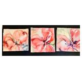 Three Pretty Unframed Original Paintings