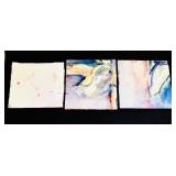 Three Pretty Unframed Original Paintings