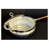 Three Quart Pyrex Casserole Dish with Silver Plated Serving Pan