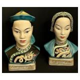 Goldcrest Helen Liedoff Chinese Head Asian Man & Woman Porcelain Busts