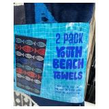 New 2 Pack of Youth Fish Beach Towels