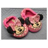 Minnie Mouse Pink Slippers with Polka Dots and Bow - Size 9