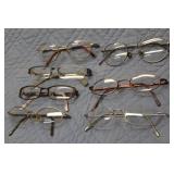 Lot of 8 Vintage and Modern Eyeglasses with Assorted Frames