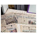 Collection of Vintage Star Tribune Newspapers Featuring Major Events Mostly 9/11