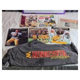 Collection of University of Minnesota Gophers Football Magazines and T-Shirt Size M