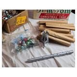 Vintage Christmas Ornaments Collection with Aluminum Tree Components