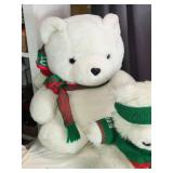 Set of 3 Plush Holiday Bears and Vintage Rag Doll