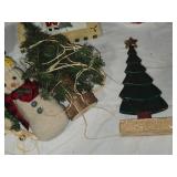 Collection of Christmas Decor Including Santas and Festive Accents