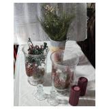 Mixed Decorative Candle and Floral Arrangement Set