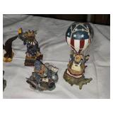 Collection of Figurines Featuring Patriotic Bears and Themed Decor