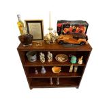 Nice Wooden Shelving Unit with Contents