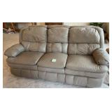 Nice 90" Reclining Sofa (Includes Blankets) - Lower Level.  Bring Lots of Help to Remove!