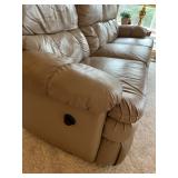 Nice 90" Reclining Sofa (Includes Blankets) - Lower Level.  Bring Lots of Help to Remove!