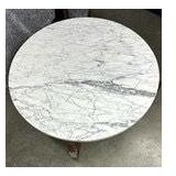 Vintage Mid Century Modern Brown Saltman Round Marble Top Coffee Table