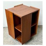 Mid Century Modern Rotating Walnut Bookshelf