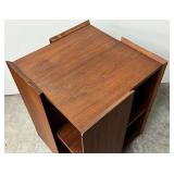 Mid Century Modern Rotating Walnut Bookshelf