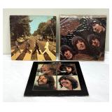 Vintage Beatles Record Album Abbey Road, Vintage Beatles Record Album Rubber Soul and Beatles Let it Be