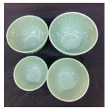 Vintage Fire King Jadeite Swirl Mixing Bowl Set