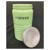 Vintage Jeannette Jadeite Glass Coffee Canister