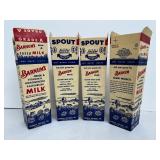 Vintage 1950ʻs Barnumʻs Waxed Cardboard Milk Cartons - Set of Four