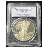 2002 PROOF AMERICAN SILVER EAGLE PCGS PR69DCAM