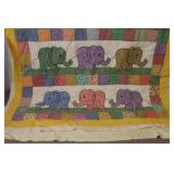 Adorable Vintage Baby Quilt Elephant Circus Themed for Boy/Girl and Ready for the Final Touches…