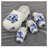 Collection of Blue and White Delft Dutch Clog Shoes