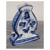 Handpainted Russian Blue and White Mantel Clock